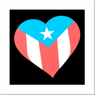 Puerto Rico Boricua Flag Heart Posters and Art